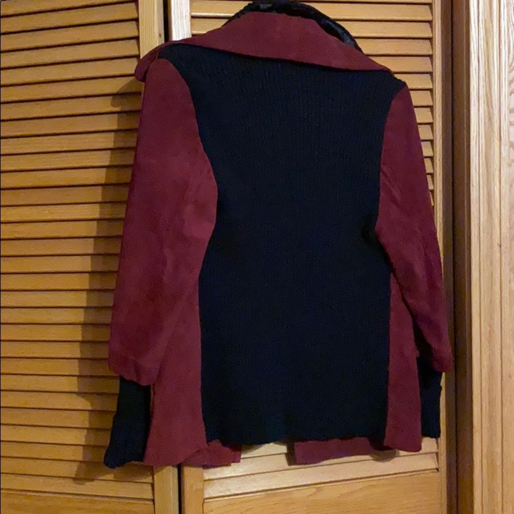 Amy Nice Sued Jacket Knobs On Front Long Sleeve - image 3